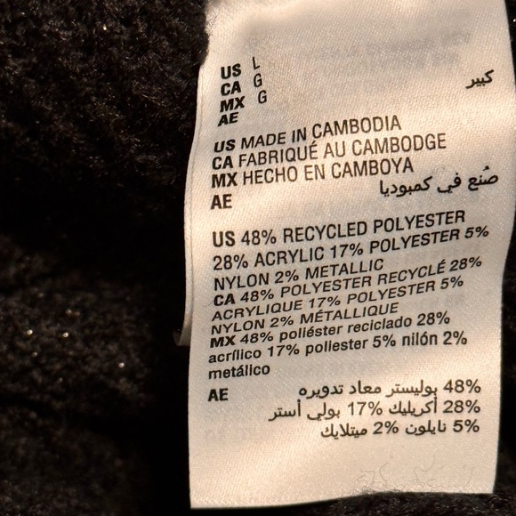 Oversized turtleneck sweater with rhinestones. Size L fits like XL. - Picture 7 of 7